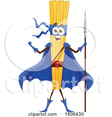 Super Spaghetti Pasta Mascot by Vector Tradition SM