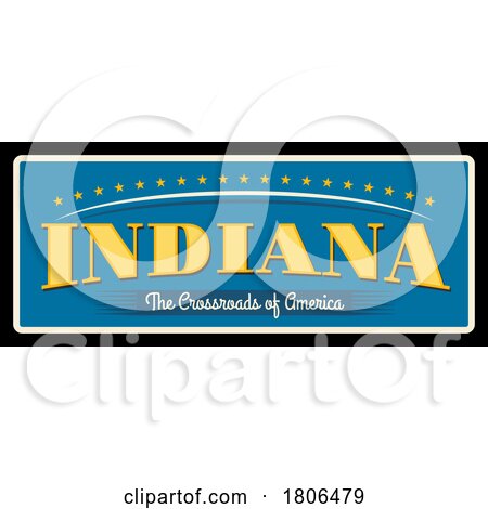 Travel Plate Design for Indiana the Crossroads of America by Vector Tradition SM
