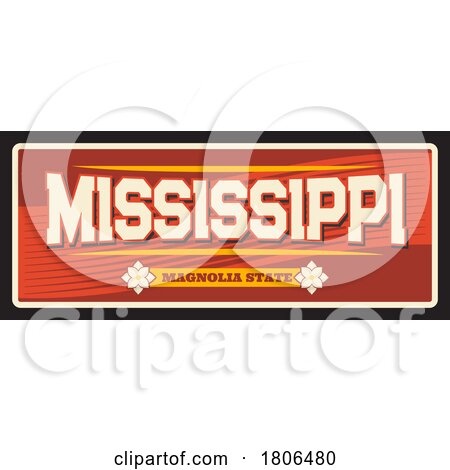 Travel Plate Design for Mississippi the Magnolia State by Vector Tradition SM