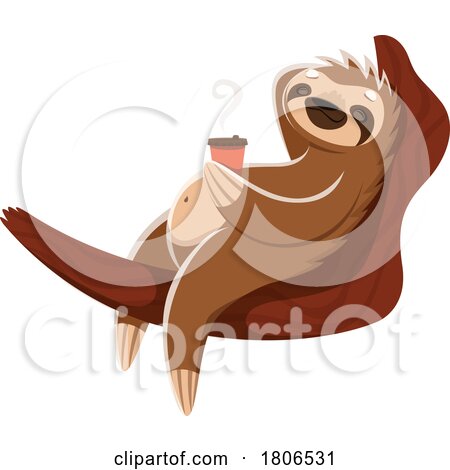 Sloth Resting with a Coffee by Vector Tradition SM