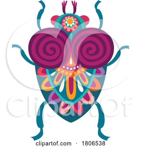 Colorful Mexican Themed Beetle by Vector Tradition SM