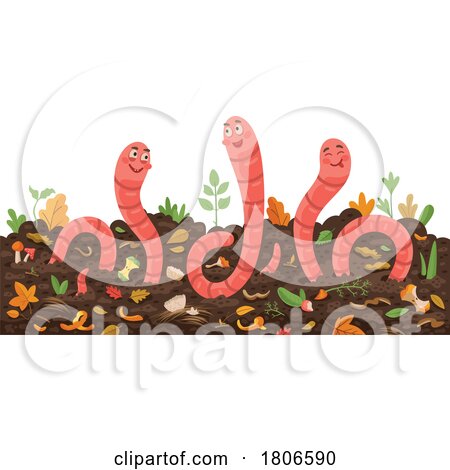 Earth Worms in a Compost Pile by Vector Tradition SM