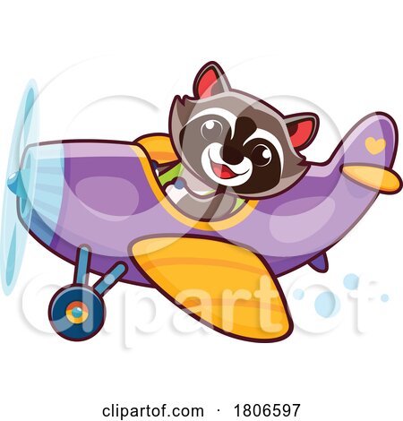 Raccoon Piloting an Airplane by Vector Tradition SM
