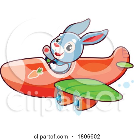 Rabbit Piloting an Airplane by Vector Tradition SM