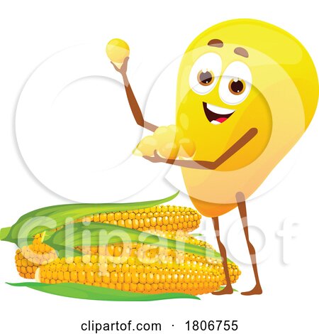Corn Kernel Mascot Character by Vector Tradition SM