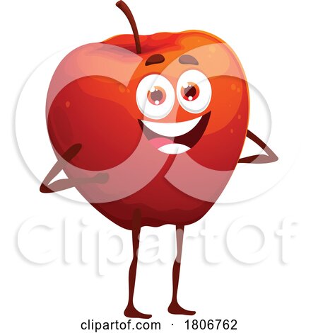 Red Apple Fruit Mascot Character by Vector Tradition SM