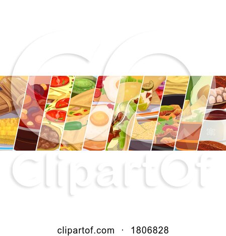 Tex Mex Food Collage Banner by Vector Tradition SM