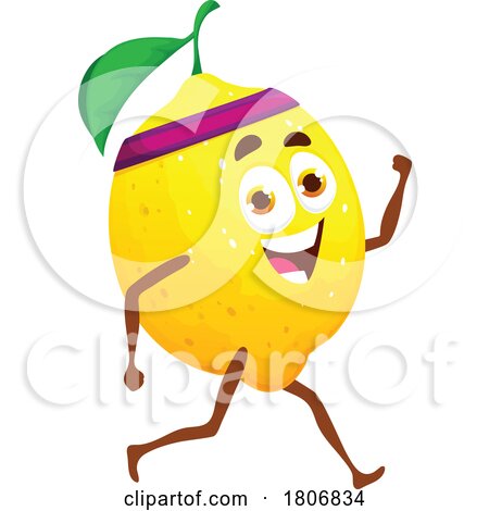 Jogging Lemon Fruit Mascot Character by Vector Tradition SM