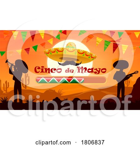 Loading Cinco De Mayo Mariachi Band in a Desert at Sunset by Vector Tradition SM