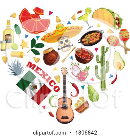 Mexican Heart Collage by Vector Tradition SM
