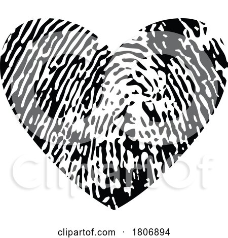Black and White Heart Fingerprint by Vector Tradition SM