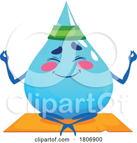 Meditating Water Drop Mascot by Vector Tradition SM