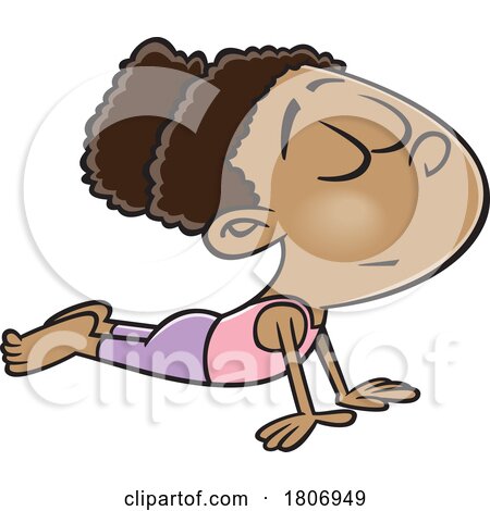 Licensed Clipart Cartoon Girl or Woman Doing Yoga by toonaday