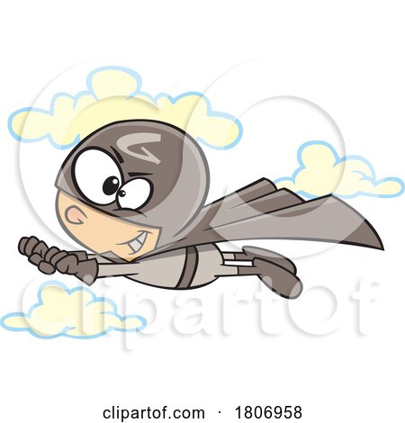 Licensed Clipart Cartoon Flying Color Gray Super Hero by toonaday