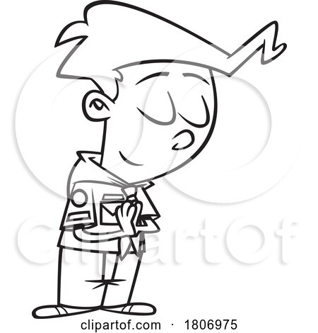 Black and White Cartoon a Scout Is Reverent by toonaday