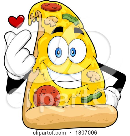 Cartoon Pizza Slice Mascot with a Heart by Hit Toon