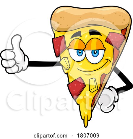 Cartoon Pizza Slice Mascot Giving a Thumb up by Hit Toon