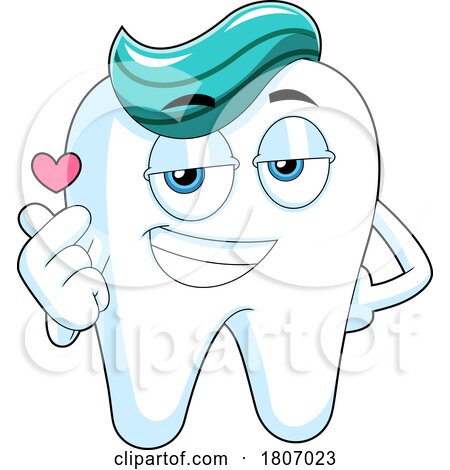 Cartoon Tooth Mascot with Paste Hair and a Heart by Hit Toon