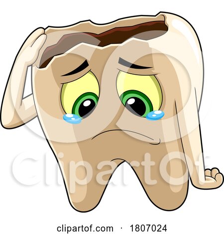 Cartoon Crying Tooth Mascot by Hit Toon