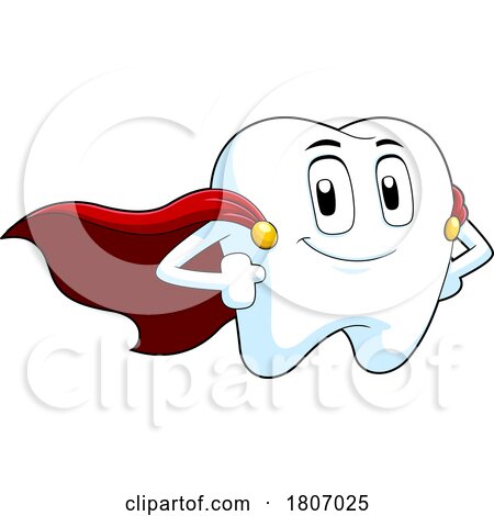 Cartoon Tooth Mascot Super Hero by Hit Toon