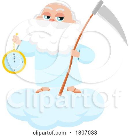 Cartoon Father Time Holding a Clock by Hit Toon