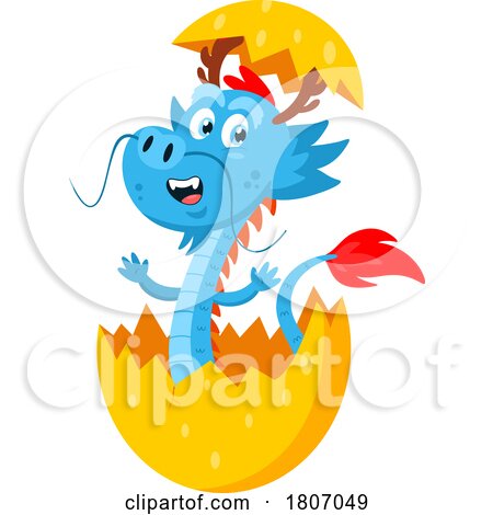 Cartoon Chinese Dragon Hatching by Hit Toon