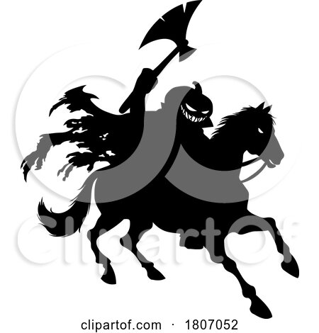 Silhouetted Headless Horseman by Hit Toon