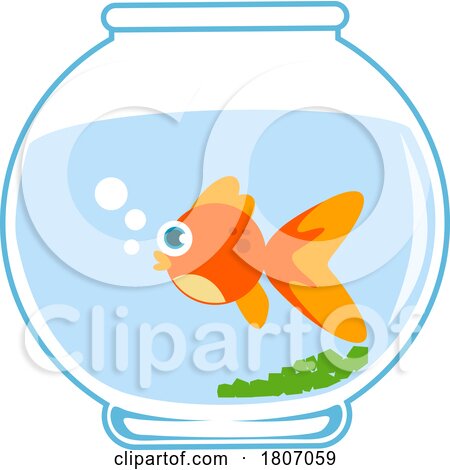 Cartoon Goldfish in a Bowl by Hit Toon