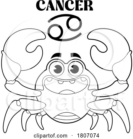 Cartoon Black And White Cancer Crab by Hit Toon