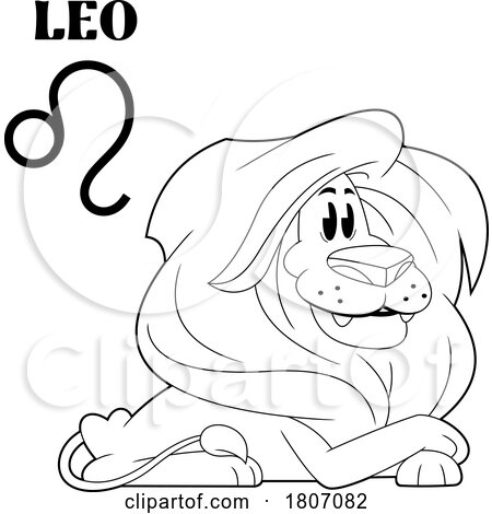 Cartoon Black And White Leo Lion by Hit Toon