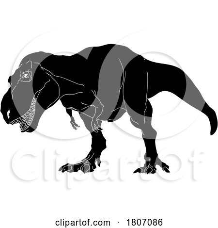 Black and White T Rex by Hit Toon