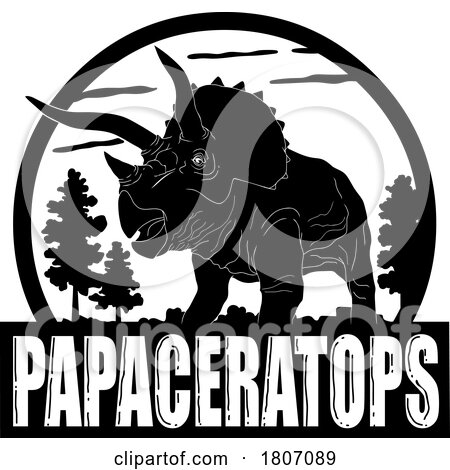 Black and White Papaceratops Design by Hit Toon