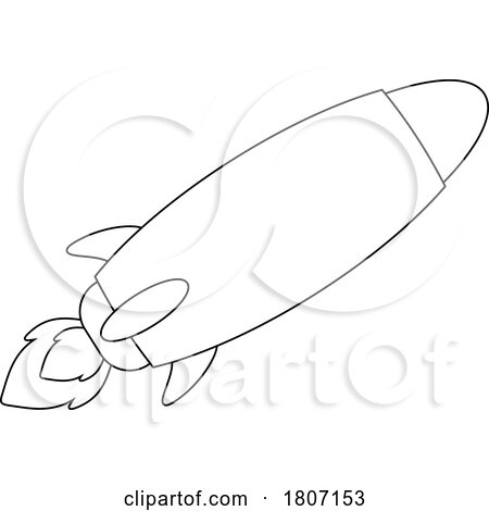 Cartoon Black and White Rocket by Hit Toon