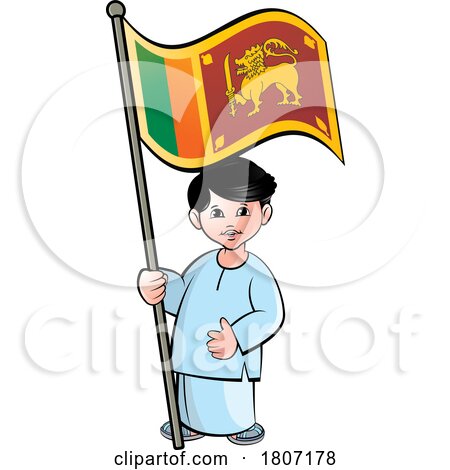 Boy with a Sri Lankan Flag by Lal Perera