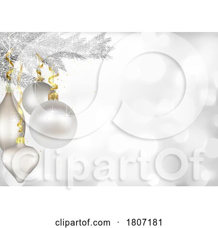 White and Silver Christmas Bauble Background by dero