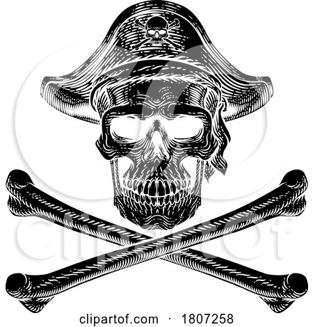Pirate Skull Crossbones Skeleton Grim Reaper by AtStockIllustration