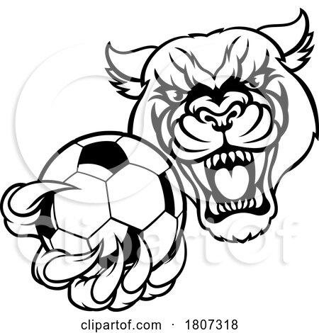 Panther Cougar Jaguar Cat Soccer Football Mascot by AtStockIllustration