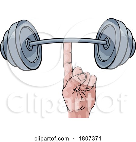 Weightlifting Hand Finger Holding Barbell Concept by AtStockIllustration