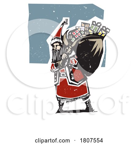 Santa Claus Carrying a Christmas Sack by xunantunich