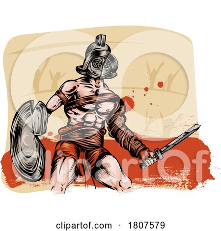 Spartacus Gladiator Slave Warrior on Colosseum by Domenico Condello
