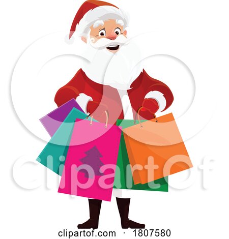 Santa Clause Carrying Shopping Bags by Vector Tradition SM