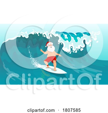 Santa Clause Surfing by Vector Tradition SM