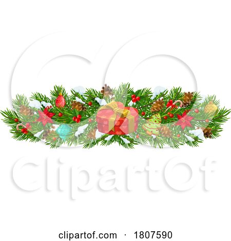 Christmas Garland Border Design Element by Vector Tradition SM