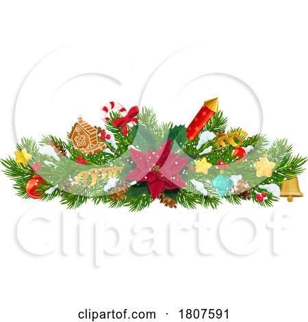 Christmas Garland Border Design Element by Vector Tradition SM