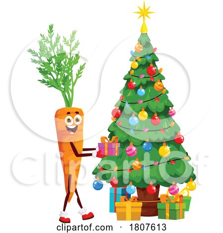 Christmas Carrot Food Mascot by Vector Tradition SM
