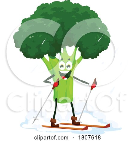 Christmas Broccoli Food Mascot by Vector Tradition SM