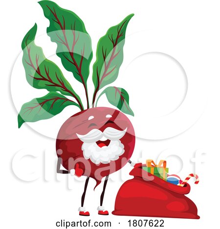 Christmas Beet Food Santa Mascot by Vector Tradition SM