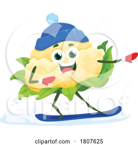 Christmas Cauliflower Food Mascot by Vector Tradition SM