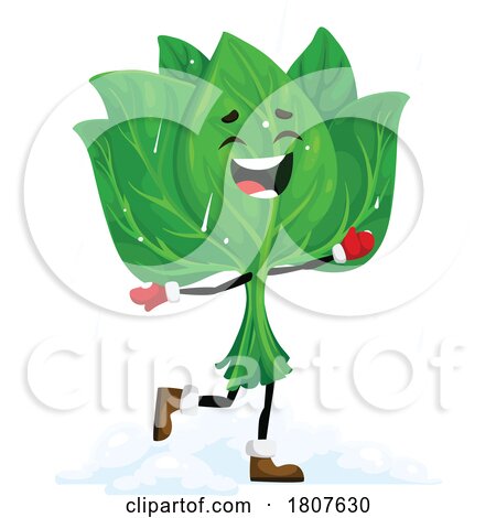 Christmas Spinach Food Mascot by Vector Tradition SM