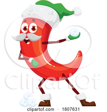 Christmas Chili Pepper Food Santa Mascot by Vector Tradition SM